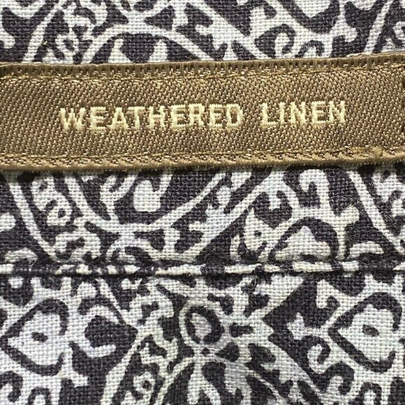 Eddie Bauer Men's XXL Tribal Camp Shirt Button Up Weathered Linen Blue Vacation - Picture 10 of 11